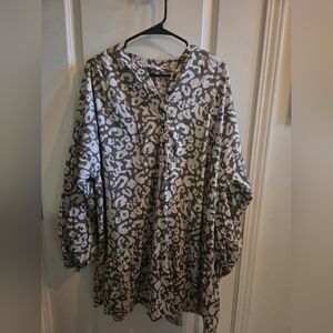 Leopard Print Tunic Blouse By Elizabwth And James Oversized XL